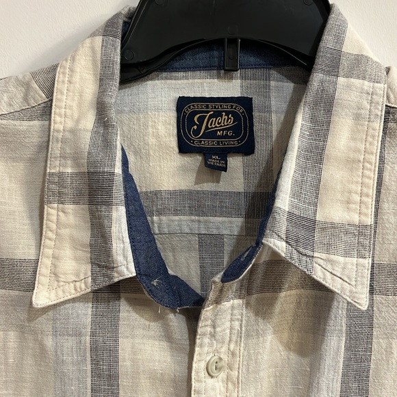 Jach’s Mens Long Sleeve Shirt Size XL Cotton Linen Blend - Picture 5 of 6